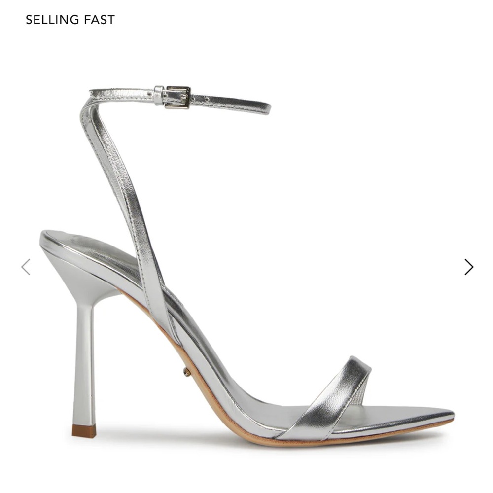 Tony Bianco Silver Nappa Metallic Heels - Picture 2 of 16